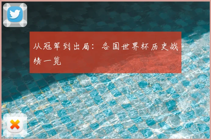 从冠军到出局：各国世界杯历史战绩一览